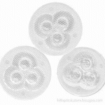 LED triple lens, 38 degrees suitable for Luxeon, Seoul, Edison and CREE